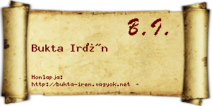 Bukta Irén névjegykártya