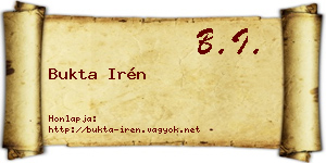Bukta Irén névjegykártya